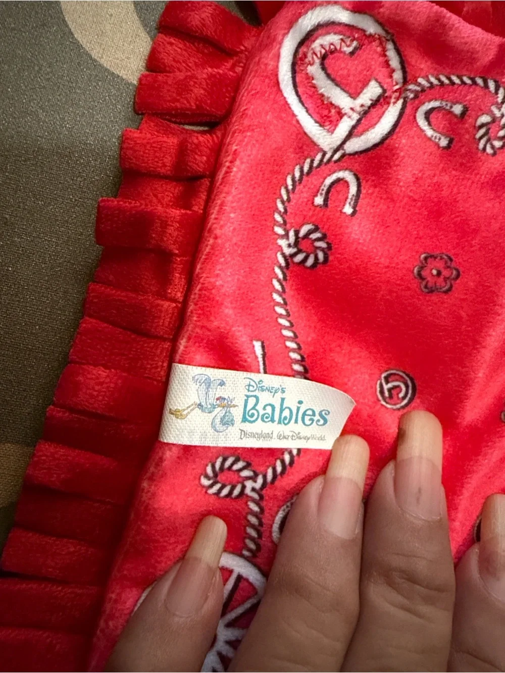 Disney Bright Red Plush Corner Bird Security Bib